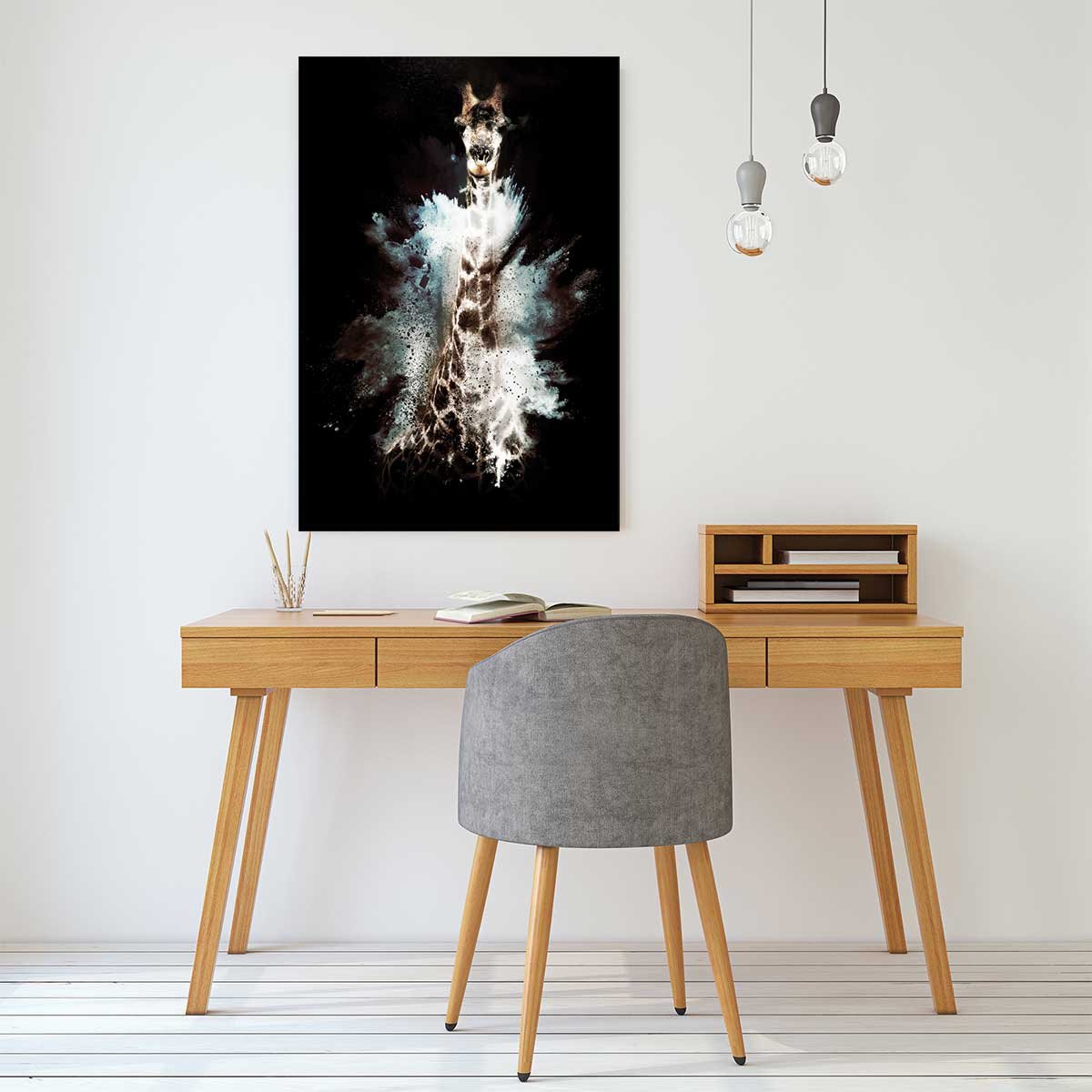 Tableau wild explosion girafe tableau alu dibond, HEXOA