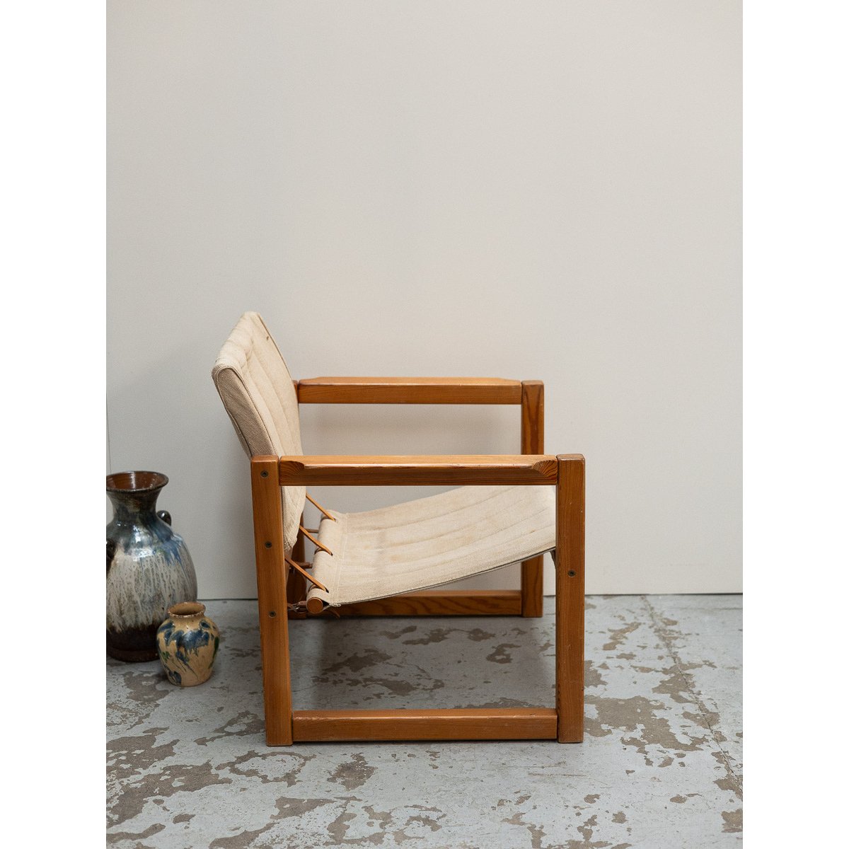 Fauteuil safari Ernest N°1637 - Bon état bois clair, DEBONGOUT
