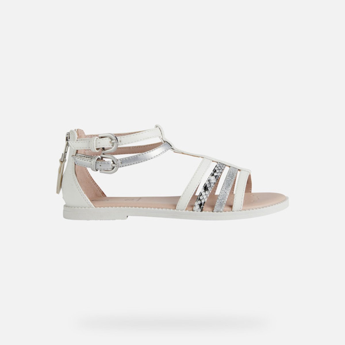 Sandales Karly blanc/argent, GEOX
