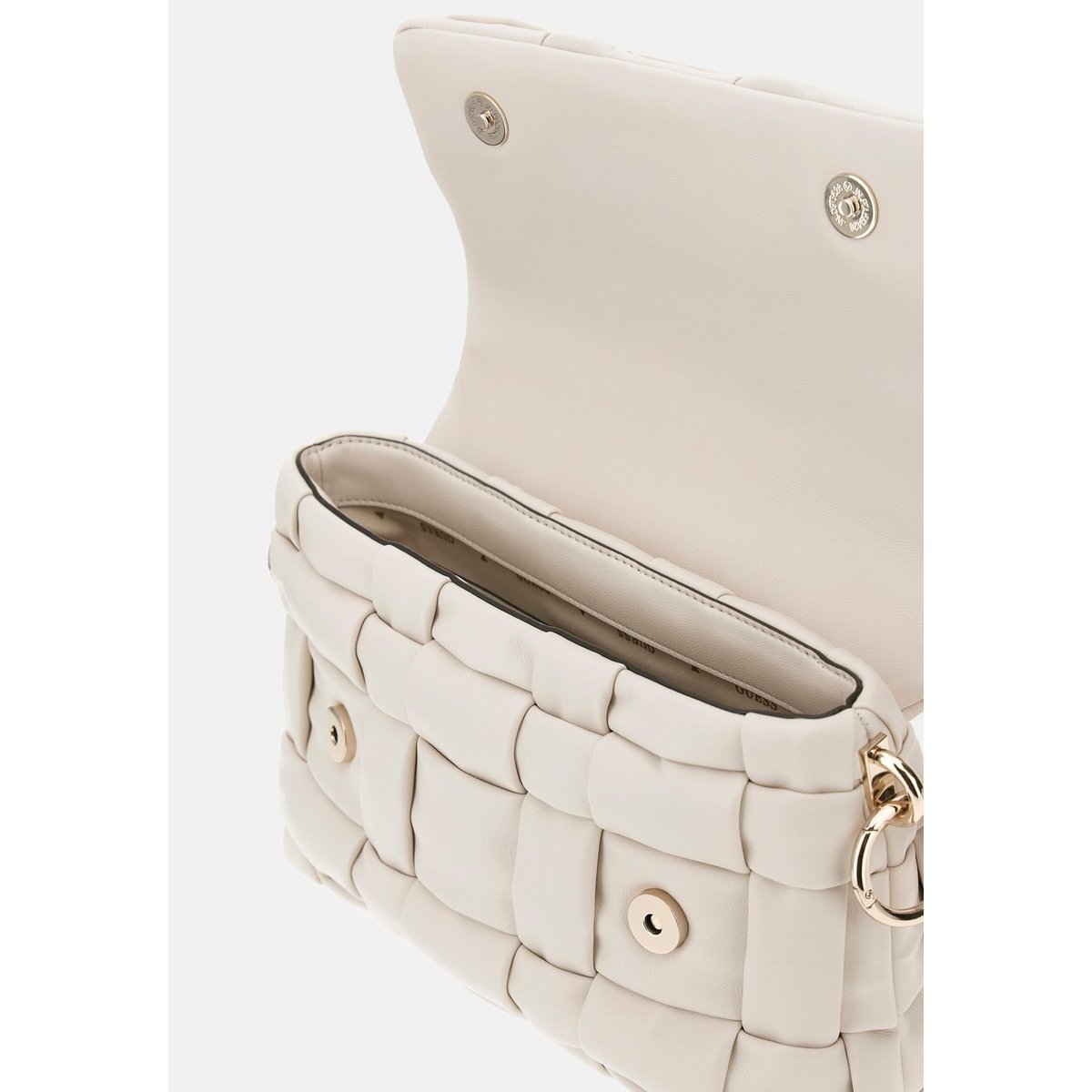 Sac À Bandoulière Marion Tressé crème, GUESS