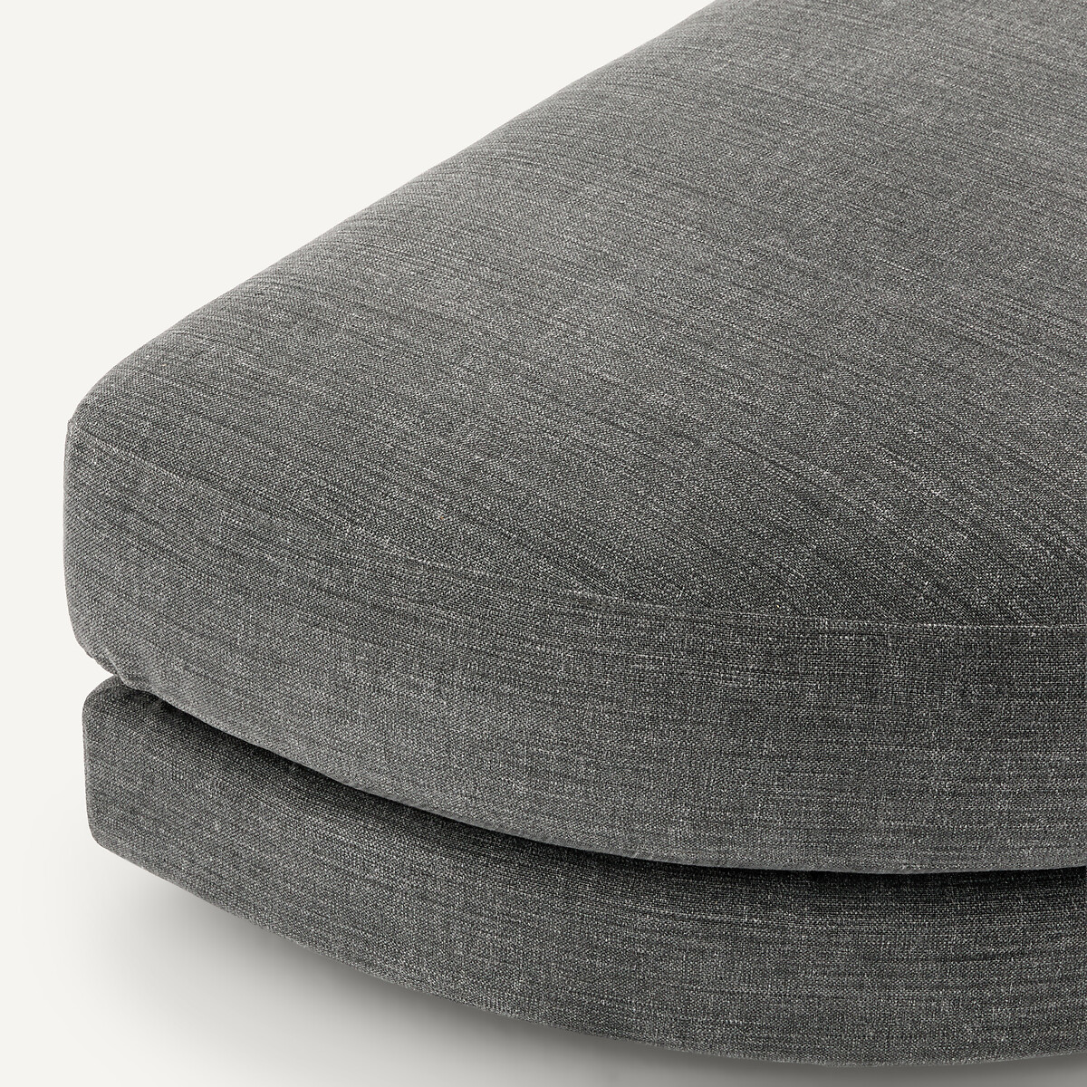 Repose-pieds modulable en coton et lin, TIBERIO anthracite, AM.PM