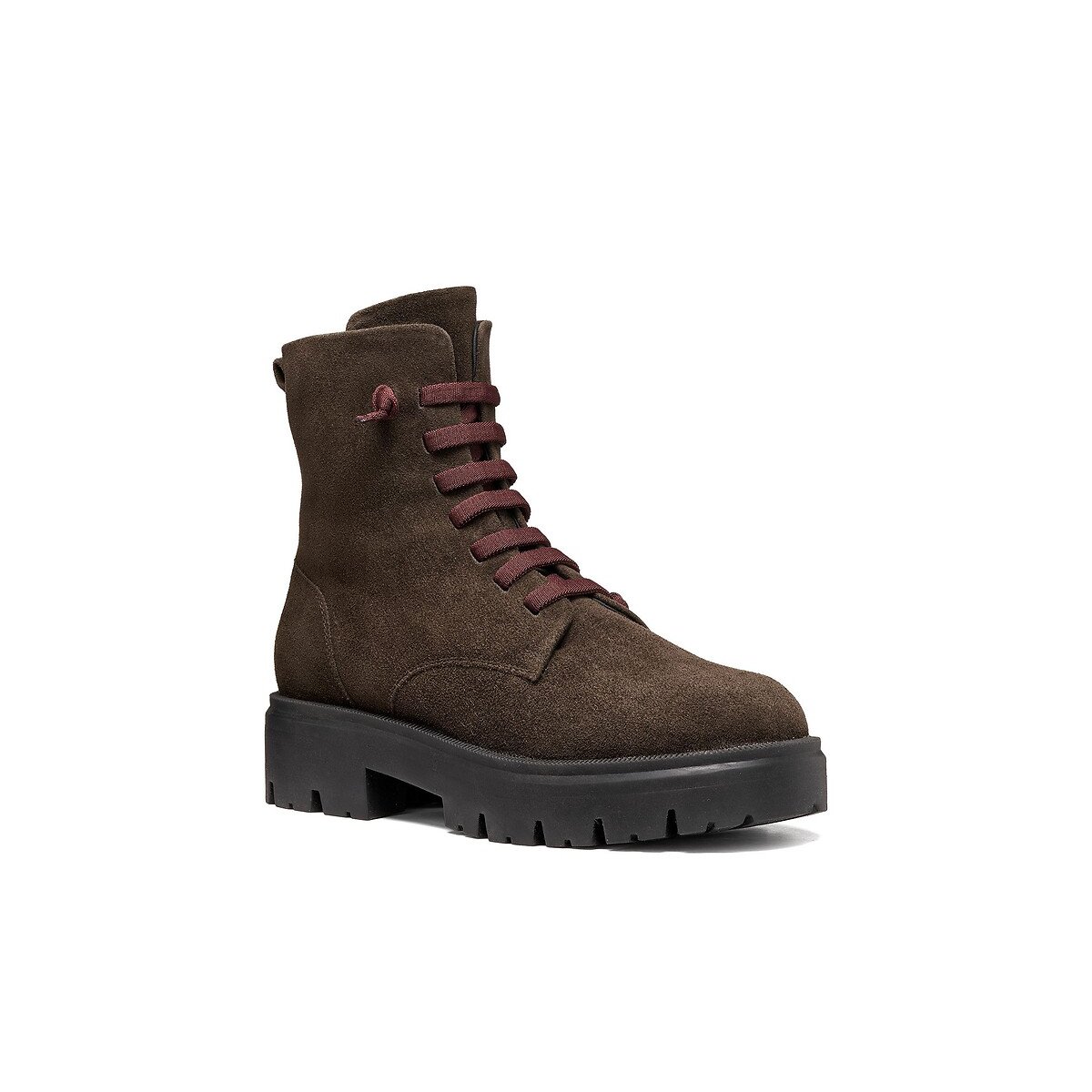 Klargena lace-up suede ankle boots chocolate brown, GEOX
