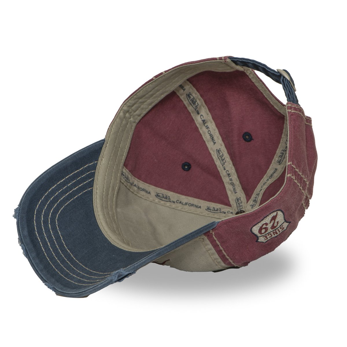 Casquette baseball RETRO beige/rouge/bleu foncé, VON DUTCH