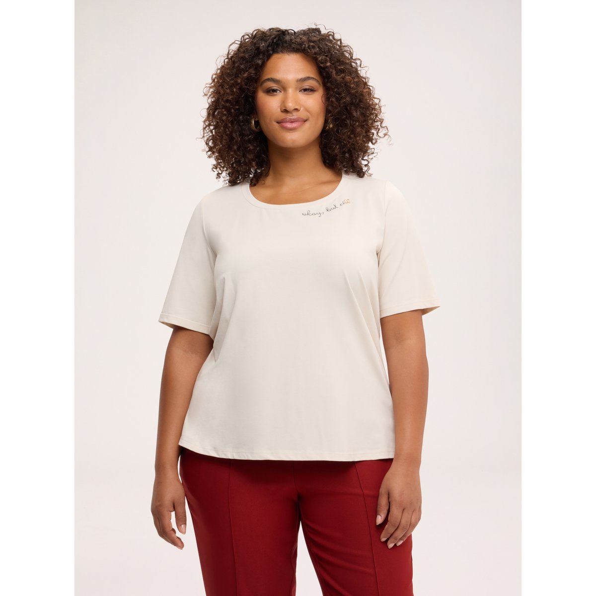 T-shirt avec inscription blanc, FIORELLA RUBINO