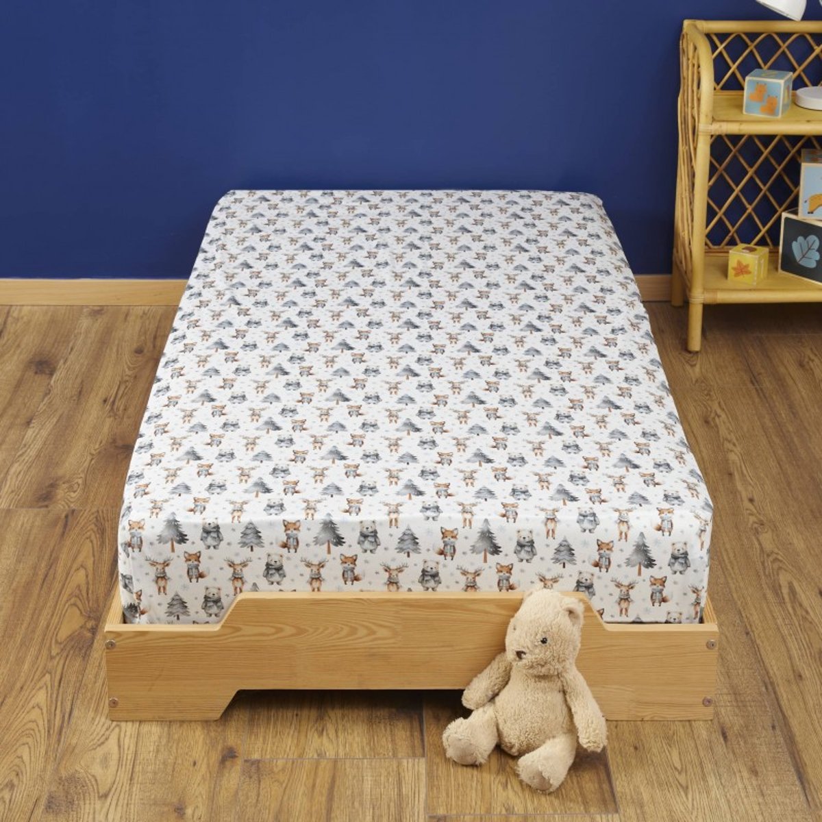 Drap housse Animaux Hiver blanc v019845, LES MATELAS DE MORPHEE