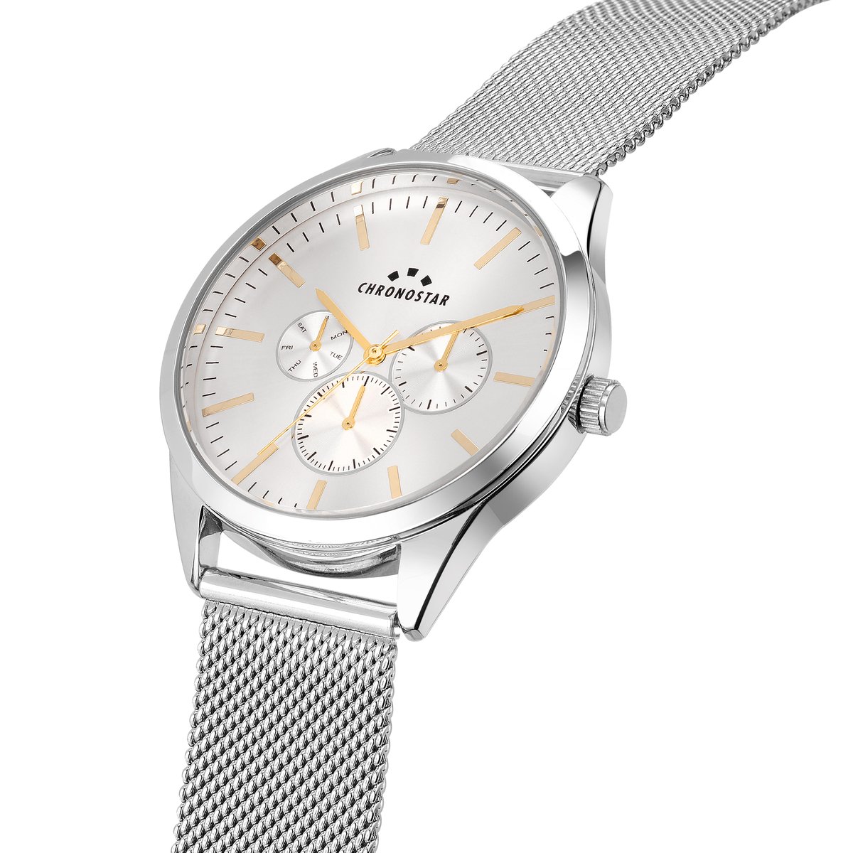 Montre multifonction CLASSIQUE blanc, CHRONOSTAR