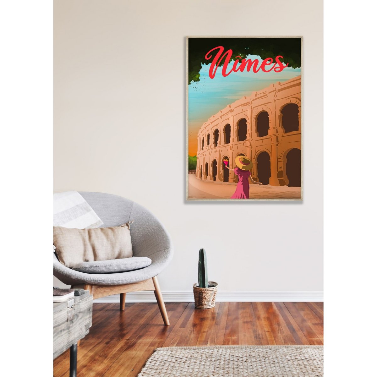 Affiche ville Nîmes blanc, L'AFFICHERIE