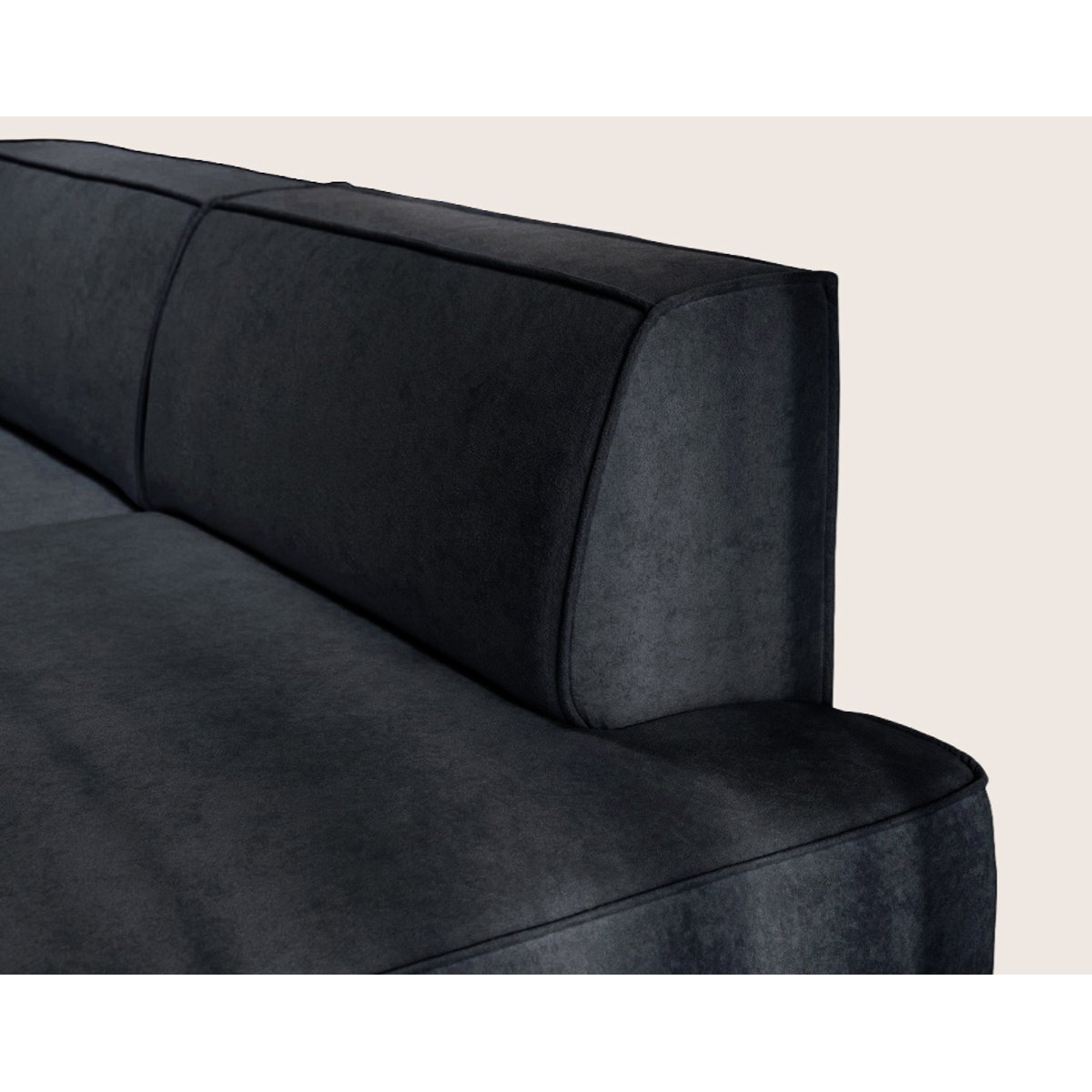Canapé d'Angle Convertible en Velours 4 places - LISETTE noir, BEST MOBILIER