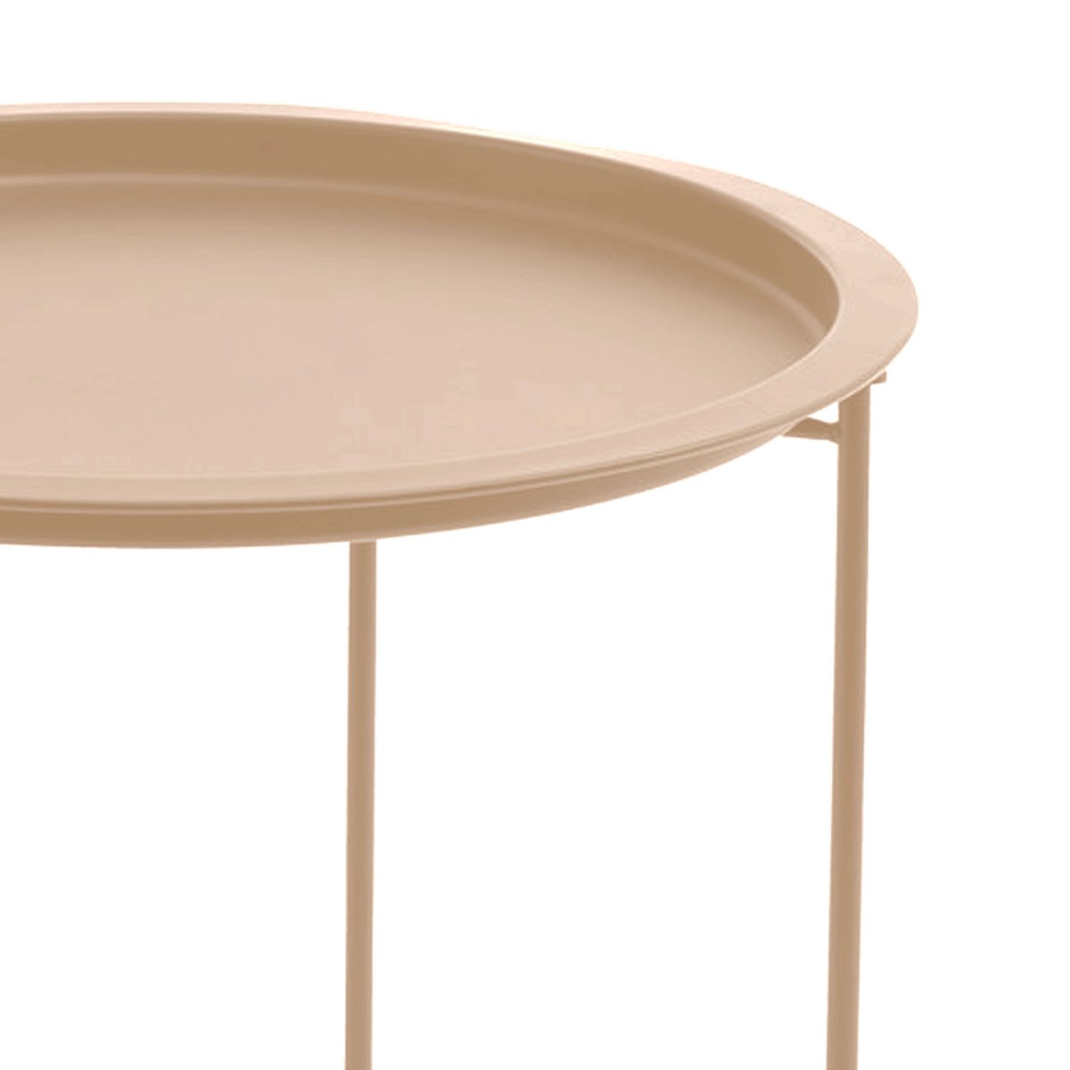 Table d'appoint ronde en métal beige 47x47x51cm beige, WADIGA