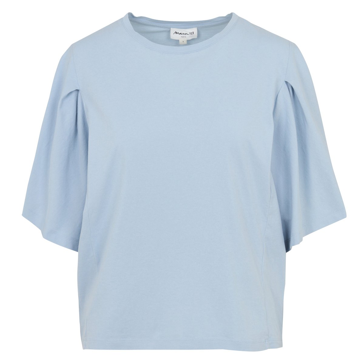 T-shirt manches courtes en coton LOREEN bleu clair, Maison 123