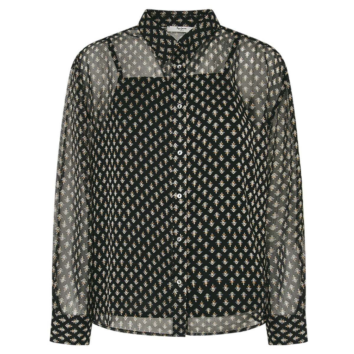 Blouse Semi-Transparente En Mousseline brun terre, PEPE JEANS