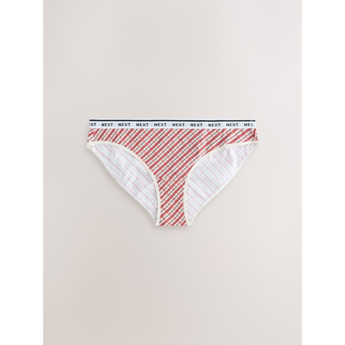 Culotte en coton à logo, lot de 7 nœuds rouges/carreaux marine, NEXT