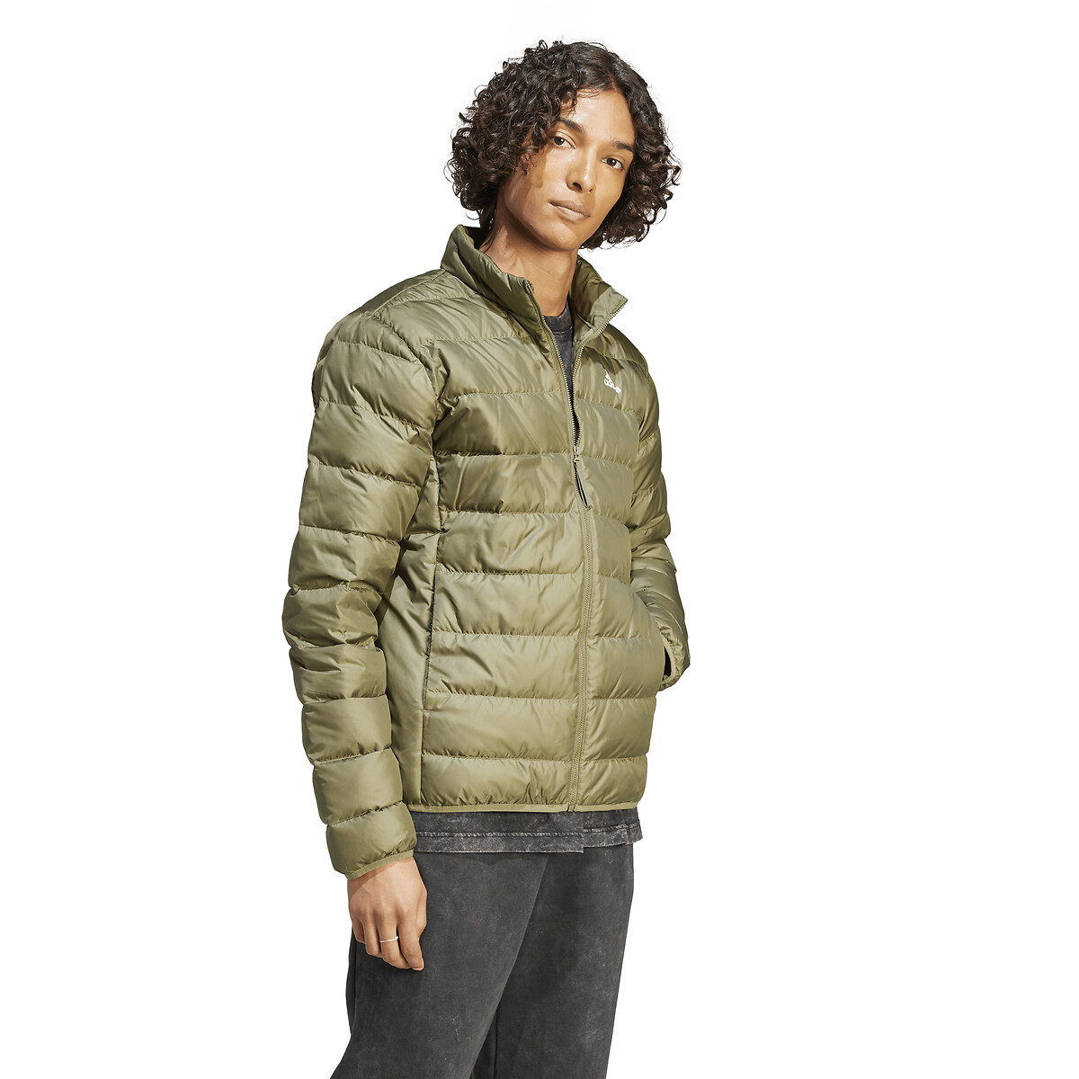 Doudoune light zippée sans capuche Essentials olive, adidas Performance