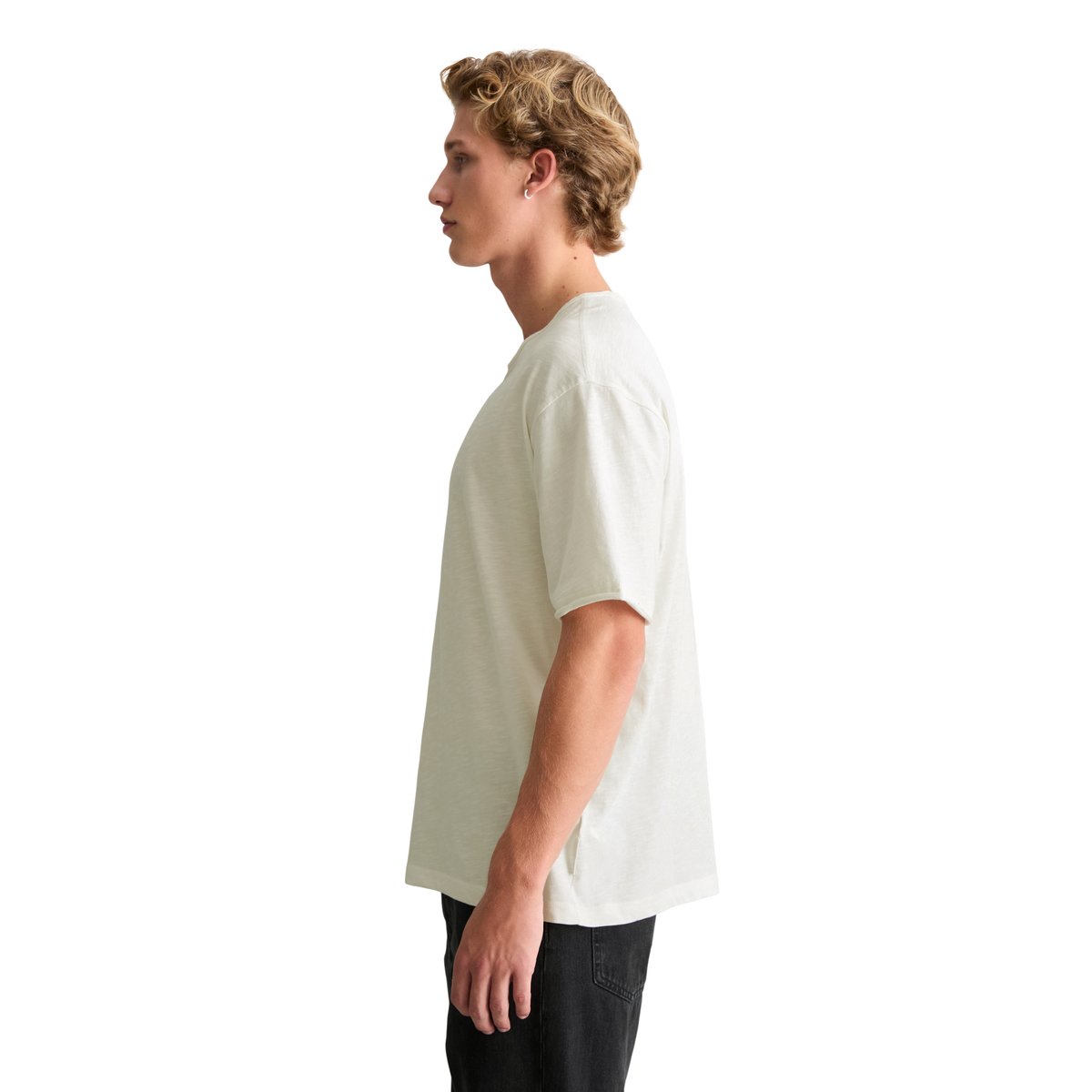 T-shirt DfC relaxed en jersey slub doux blanc, MARC O’POLO DENIM