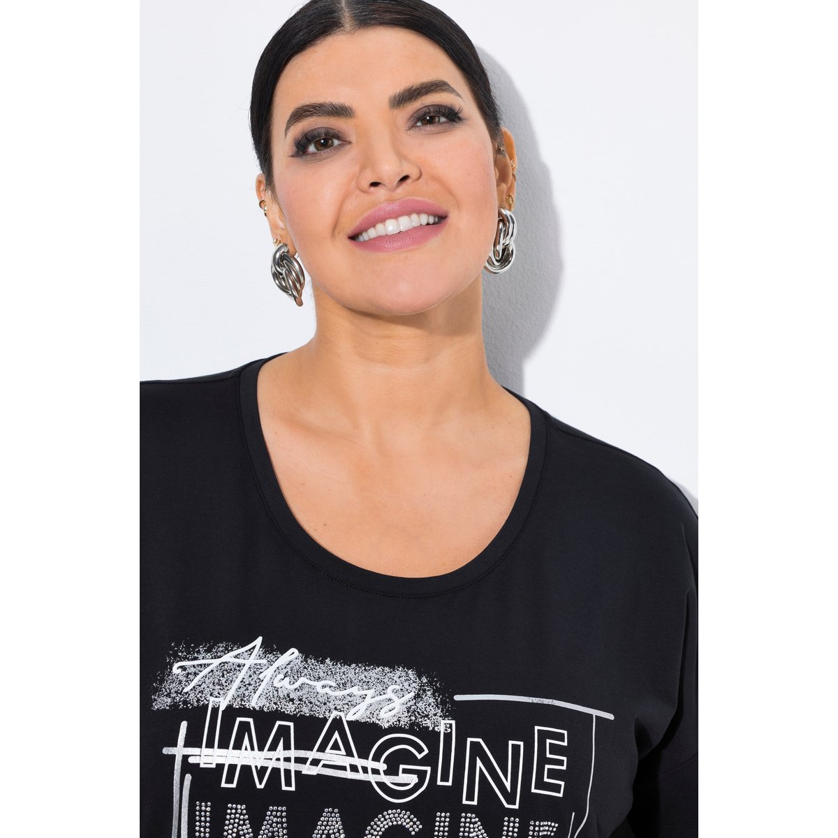 T-shirt Imagine noir, ULLA POPKEN