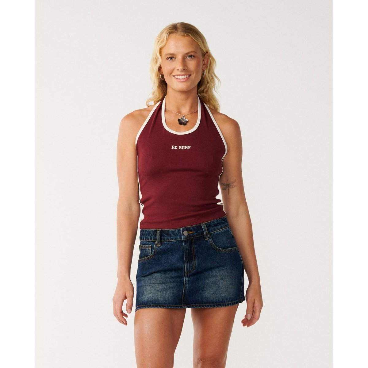 Top dos nu Samba Fitted dark plum, RIP CURL