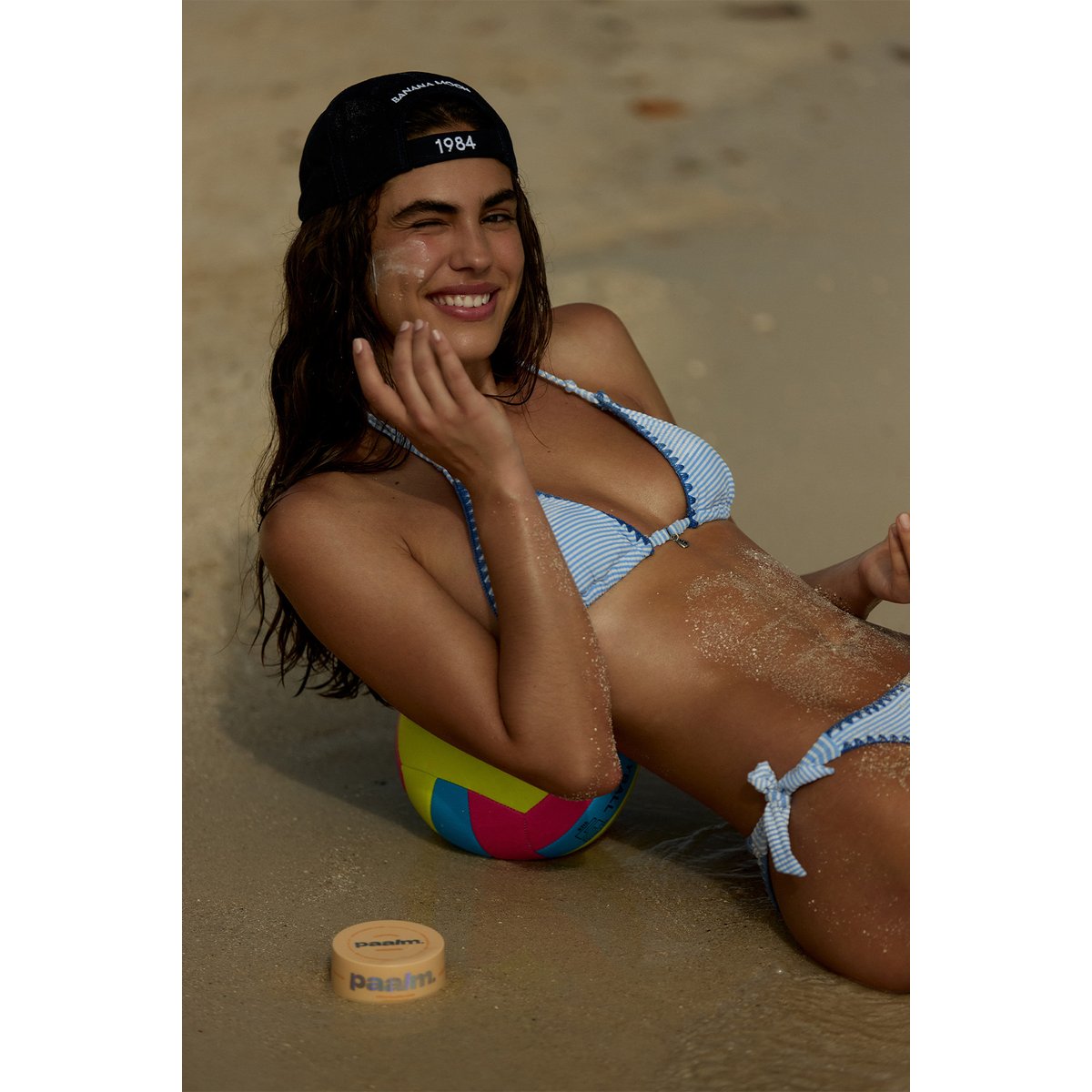 Maillot 2 pieces triangle Nucodimka - SUNSUMMER bleu ciel, BANANA MOON