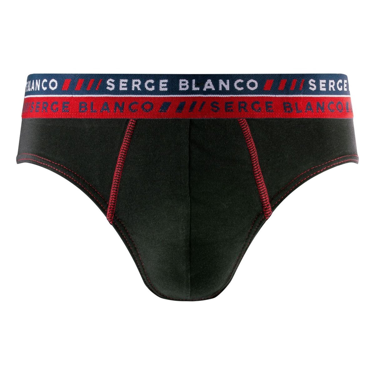 Lot De 4 Slips Coton French vert/noir/rouge/bleu/blanc, SERGE BLANCO