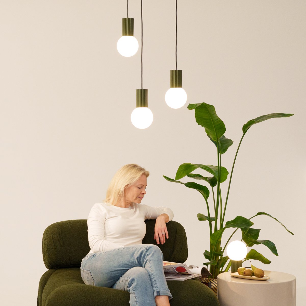 Plafonnier Aluminium Vert Olive G9 1 Halo vert, EDEN