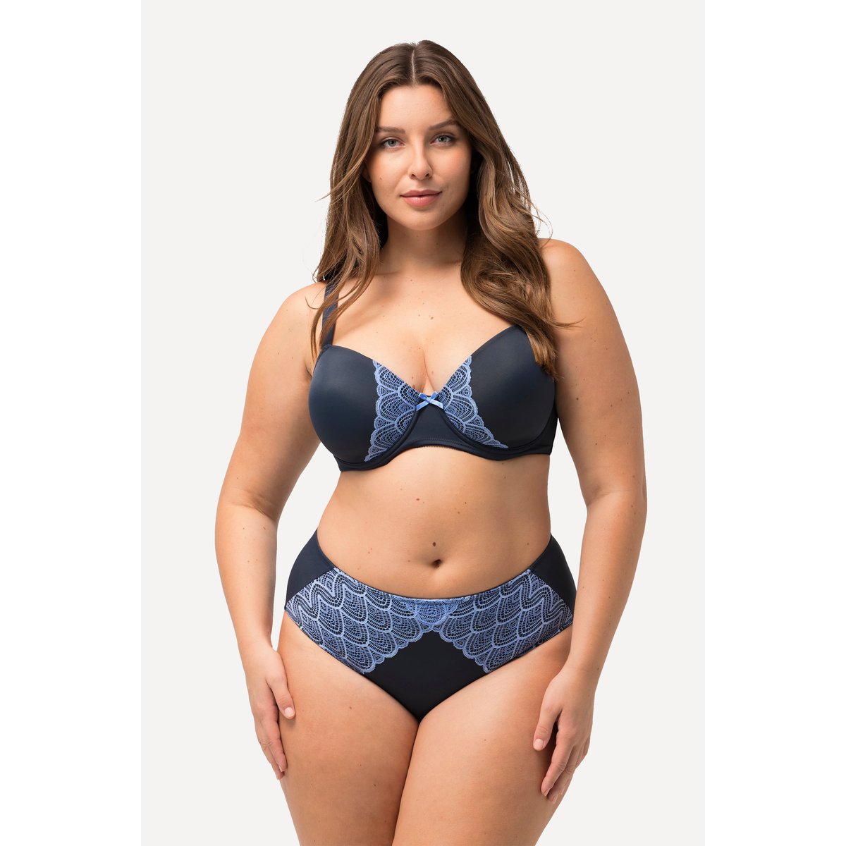 Culotte midi en microfibre bleu nuit, ULLA POPKEN
