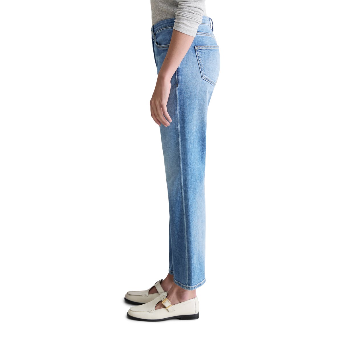 Jeans modèle Josina bootcut kick flare en Organic Cotton Stretch bleu moyen, MARC O’POLO DENIM