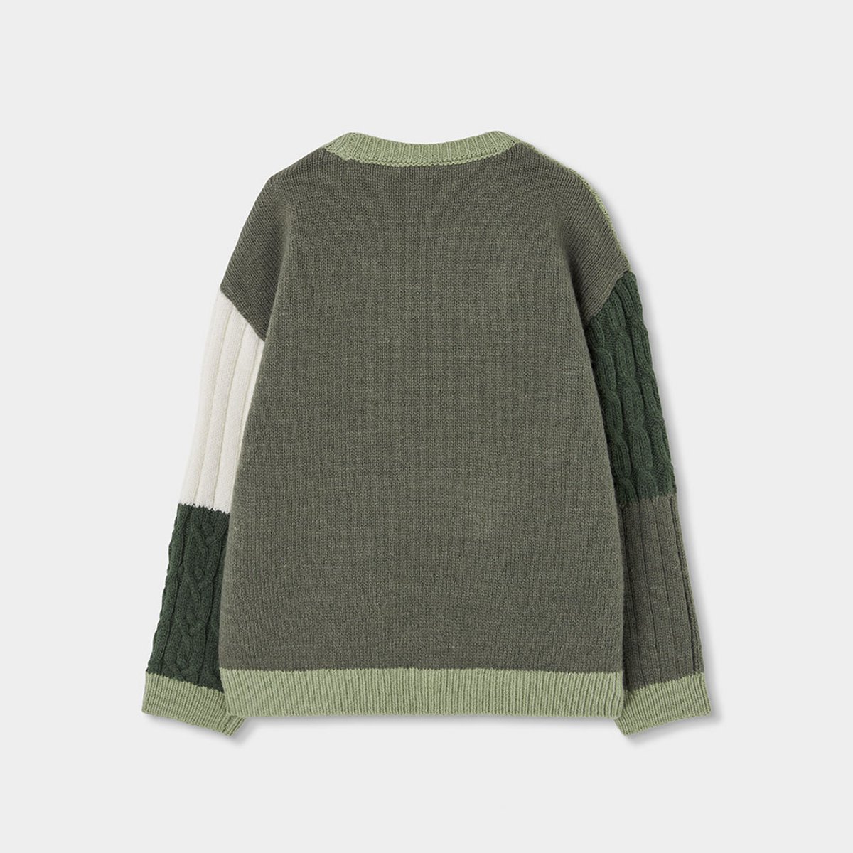Pull garçon patchwork blanc, BOBOLI