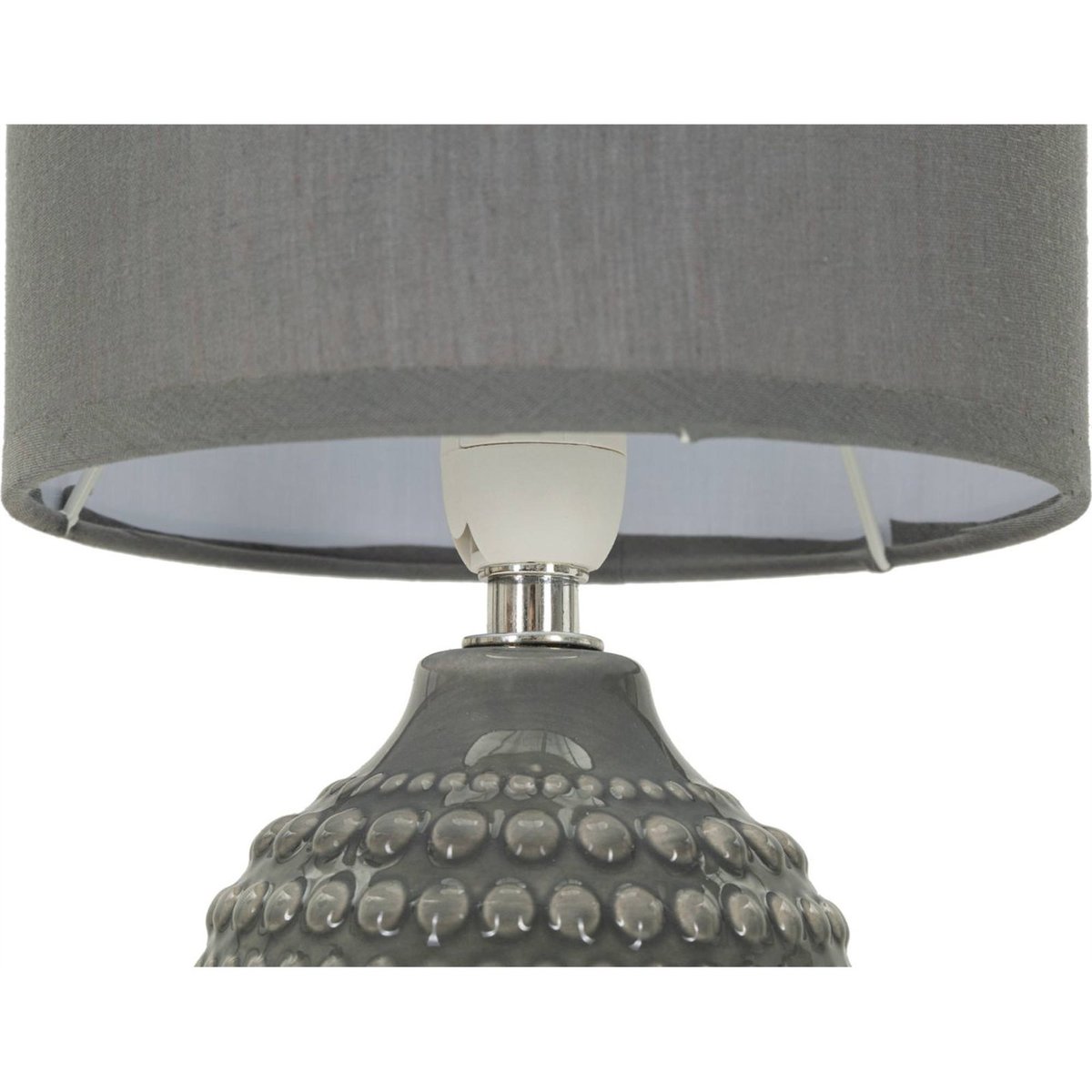 Lampe de chevet céramique abat-jour tissu MODERN gris, RECOLLECTION
