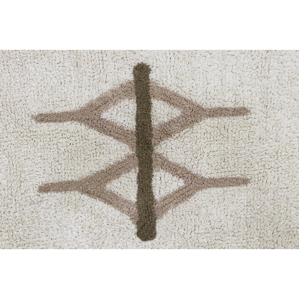 Tapis lavable en coton, RABAT marron, lin, beige, HAPPY DECOR KIDS