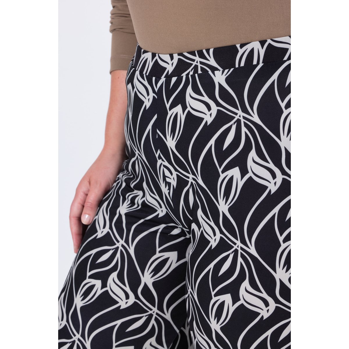 Pantalon en jersey, jambe droite et large noir, ULLA POPKEN