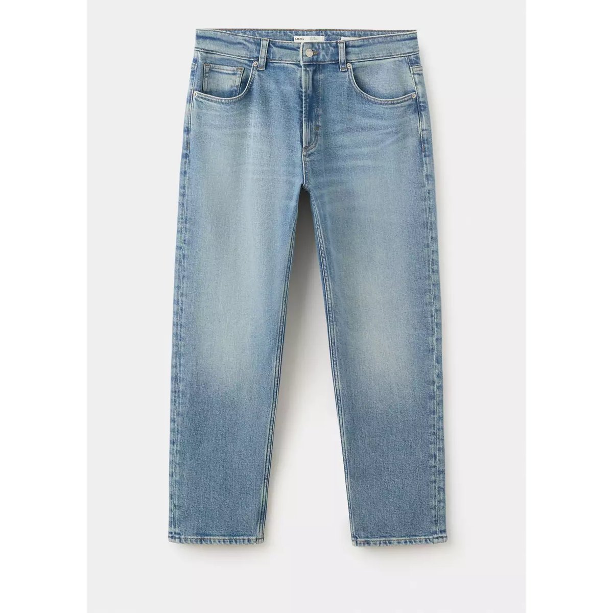 Jean Ben cropped tapered-fit bleu clair vintage, MANGO MAN
