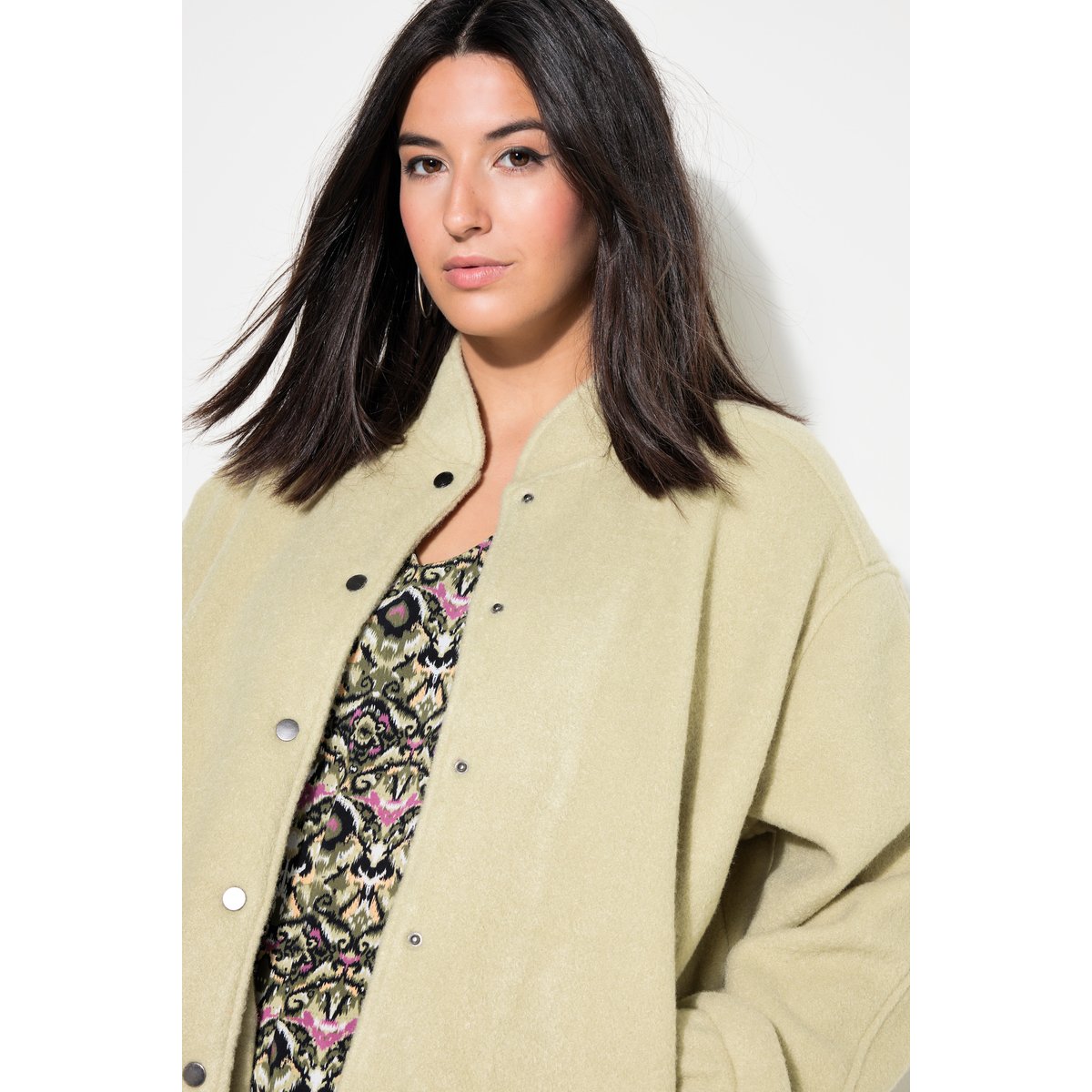 Blouson oversize, aspect lainage vert tilleul, STUDIO UNTOLD
