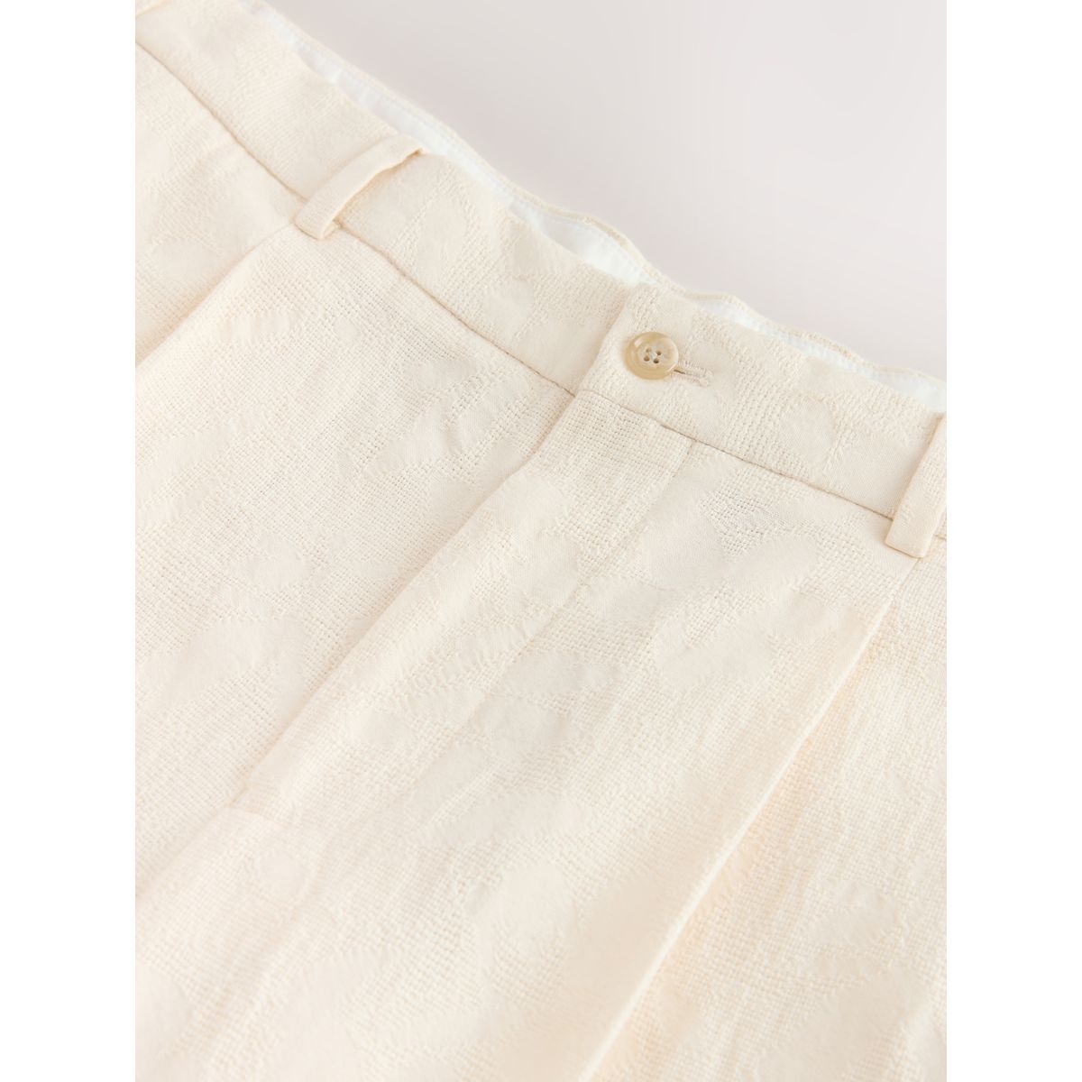 Pantalon costume coton tapisserie écru, NEXT