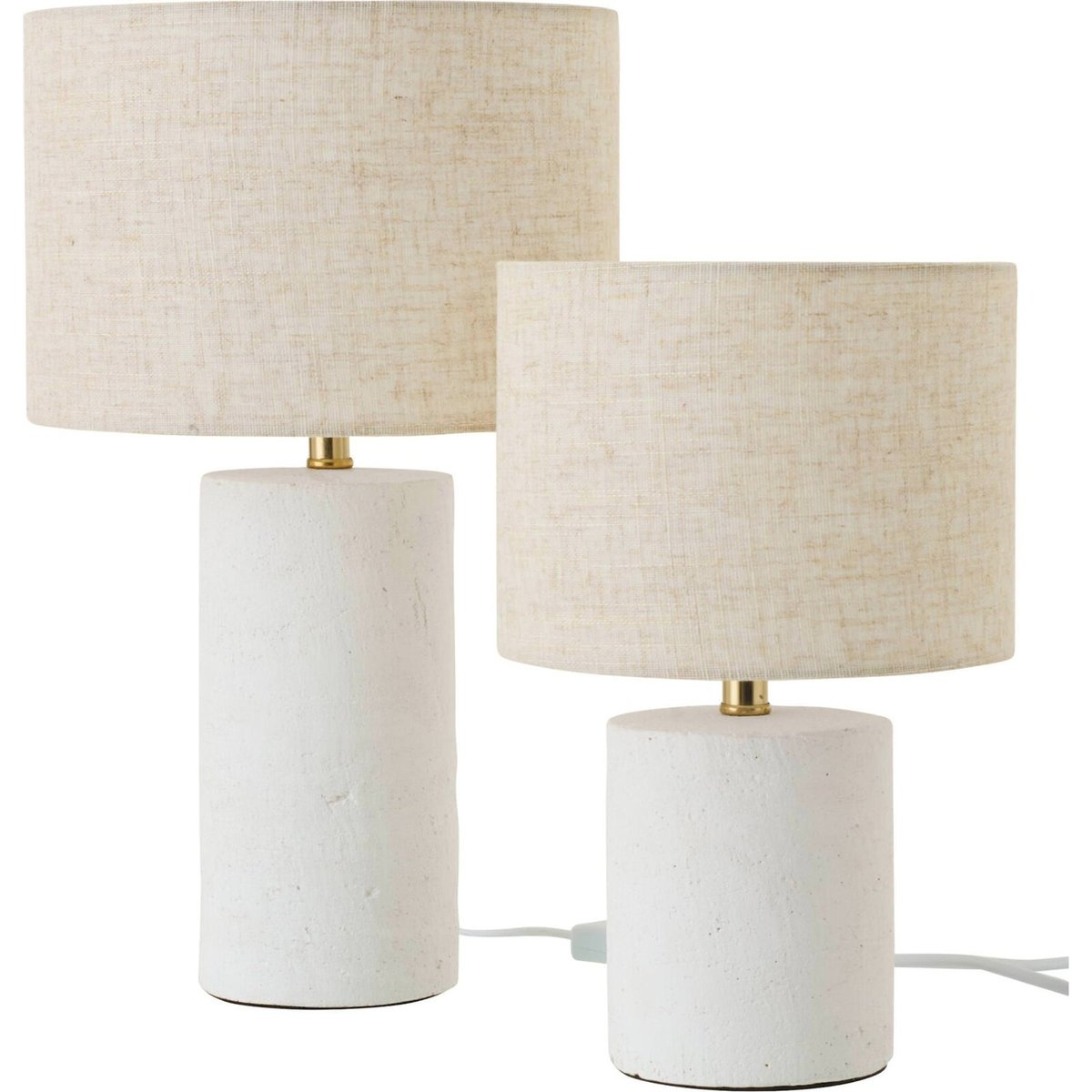 Lampe de table en poterie céramique blanc et écru, RECOLLECTION