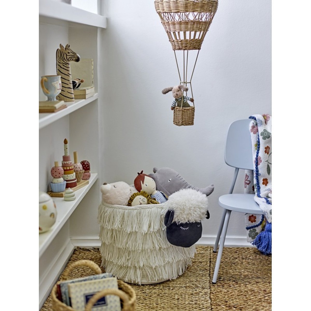 Plaid floral enfant coton recyclé Cherry multicolore, BLOOMINGVILLE
