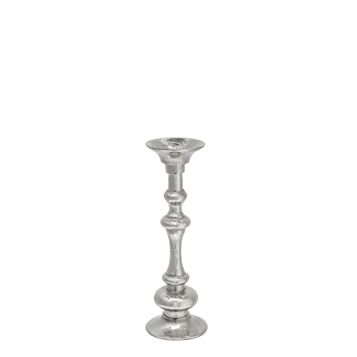 Bougeoir décoratif en aluminium H30 WONDER argenté, SIA DECO