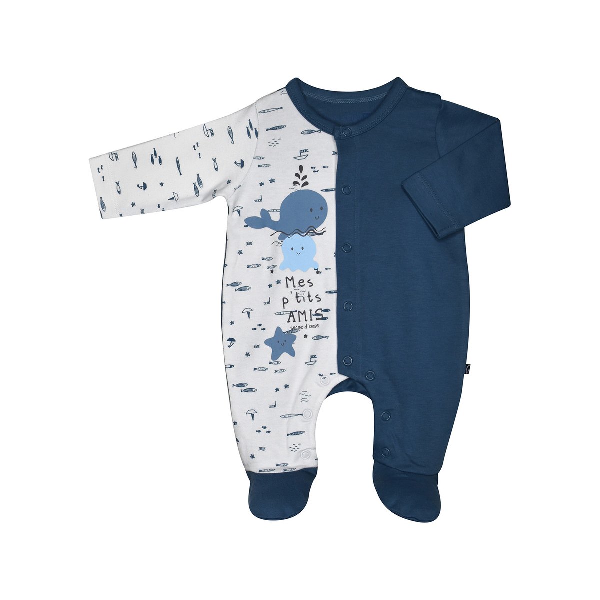 Dors bien loufti interlock ouverture devant naissance bleu, SUCRE D'ORGE