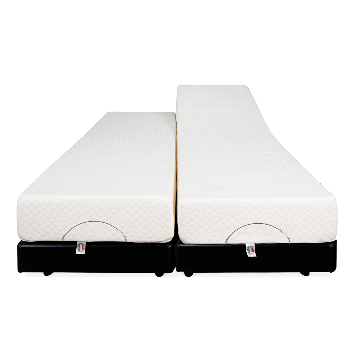 Ensemble Matelas Mémoire de forme ABSOLU avec sommier BODYSOFT blanc, BELLECOUR