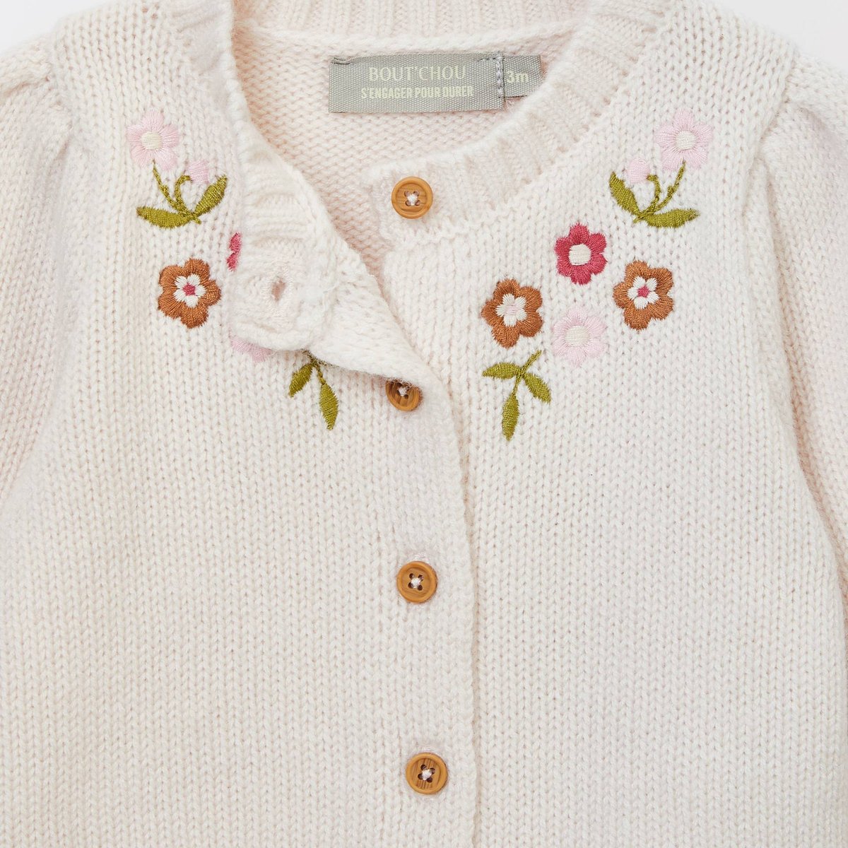 Cardigan brodé naturel, BOUT'CHOU
