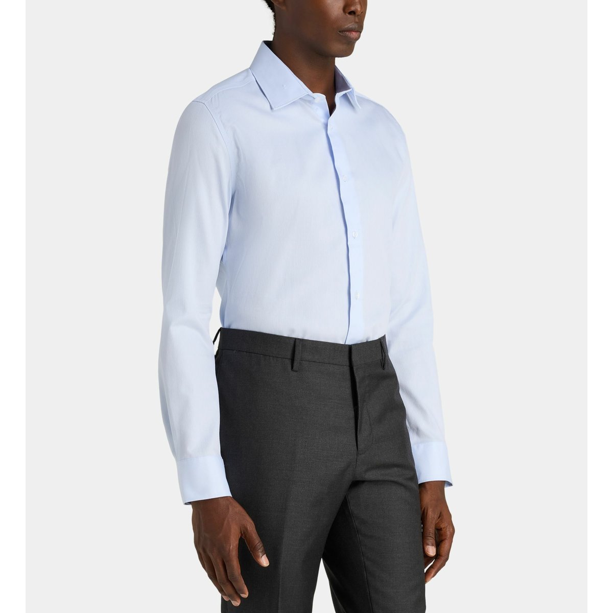 Chemise ajustée msrtax en coton bio bleu clair, GALERIES LAFAYETTE