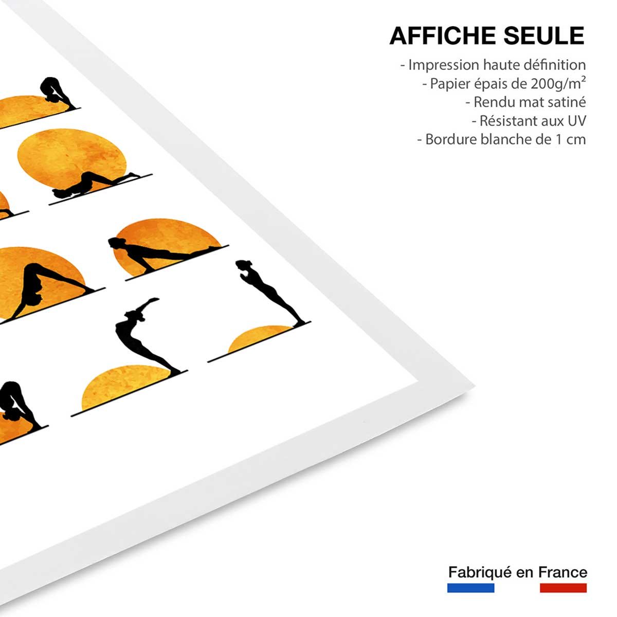 Affiche graphique Yoga sun affiche seule, HEXOA