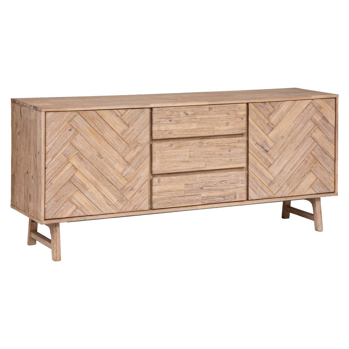 Buffet 2 portes acacia AERIS beige, ATMOSPHERA