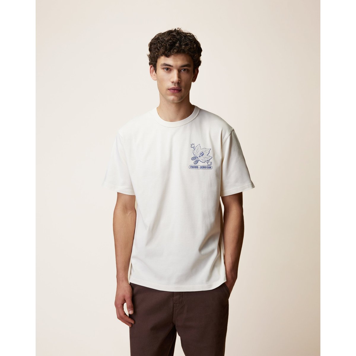 T-shirt en maille écru, FAGUO
