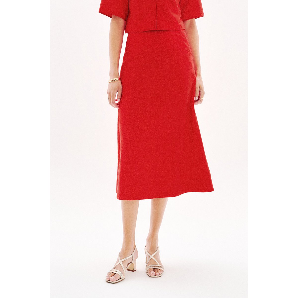 Jupe évasée fluide DIANA rouge, CAROLL