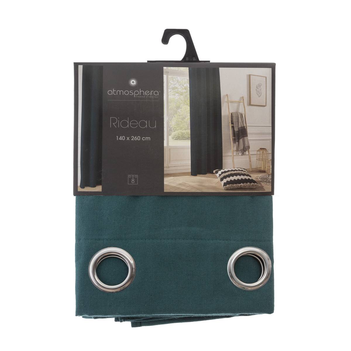 Rideau PANAMA bleu canard, ATMOSPHERA