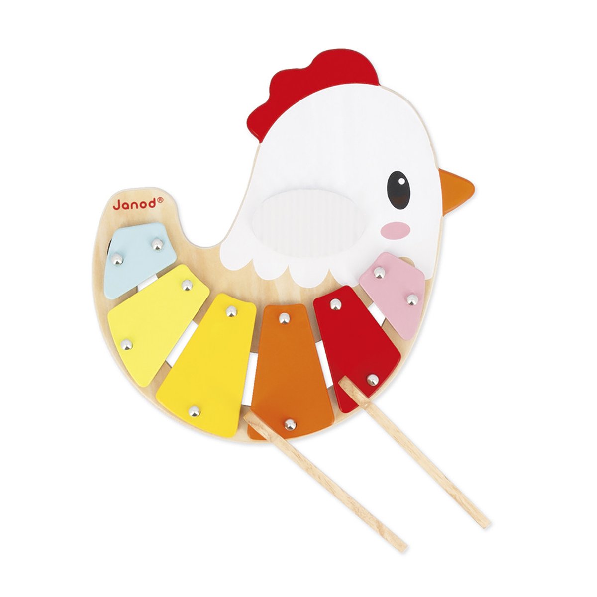 Xylophone Poulette En Bois Et Métal beige, JANOD