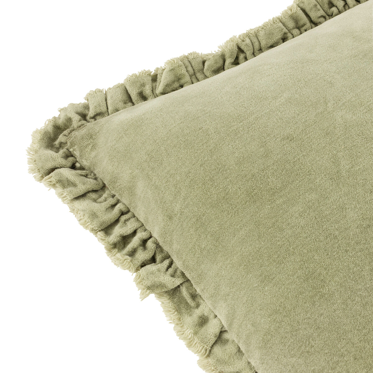Bertie Cotton Velvet Filled Cushion sage, YARD