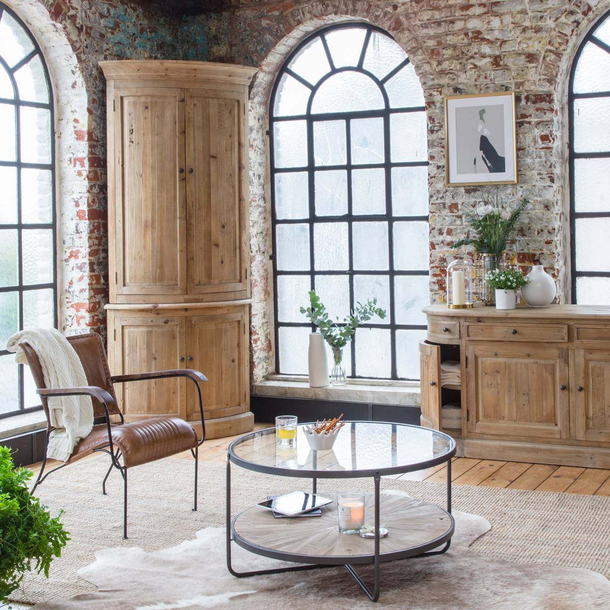 Buffet en bois recyclé GARANCE bois clair, MADE IN MEUBLES 
