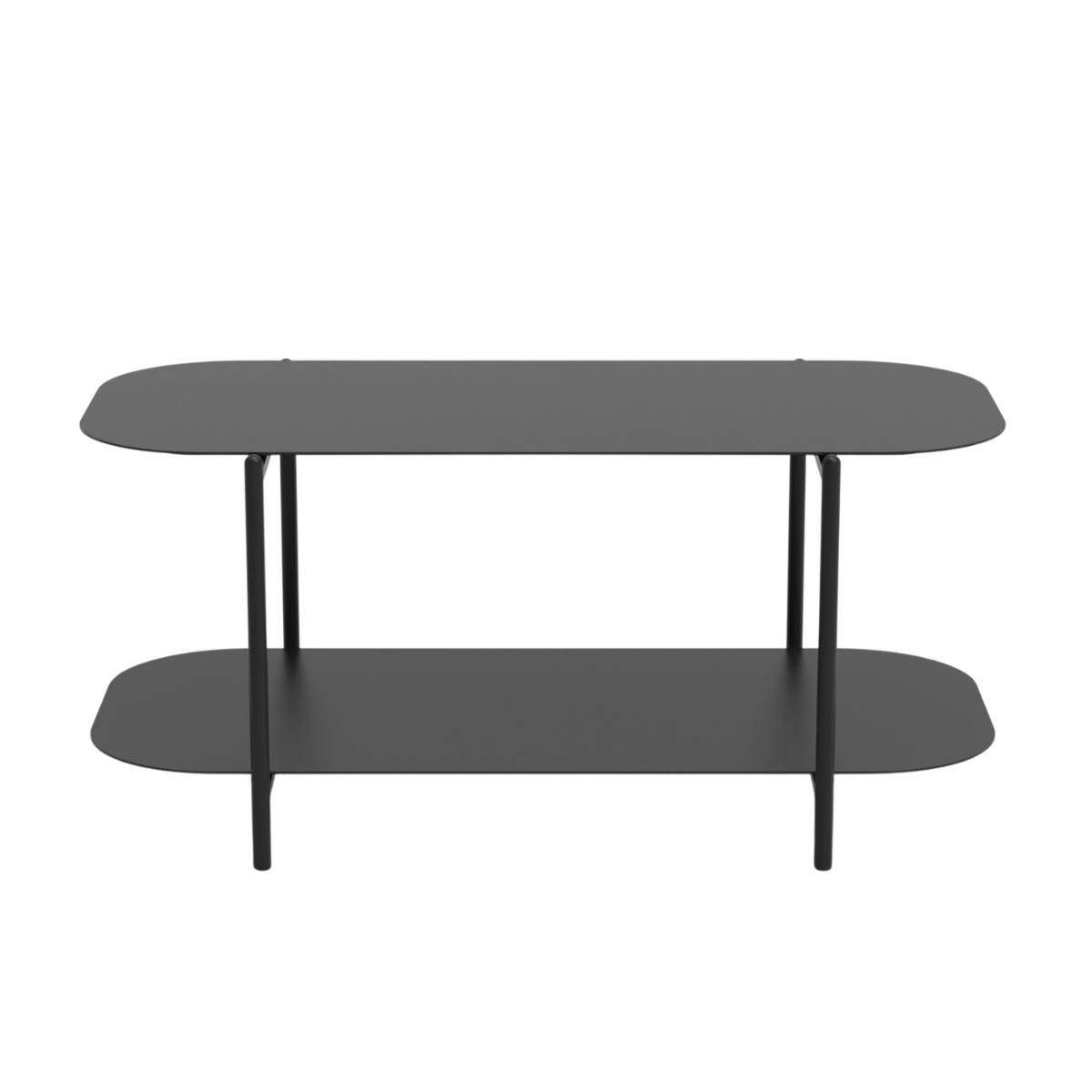 Table basse à deux niveaux en métal - SASHA noir, CALICOSY
