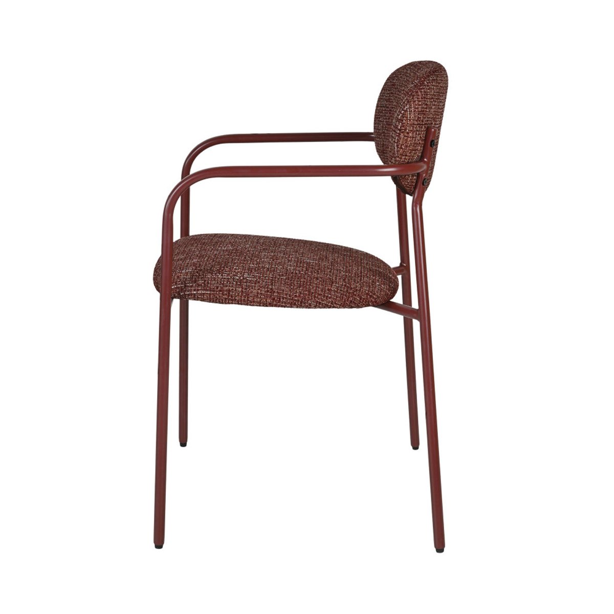 Lot de 2 fauteuils de table en tissu pieds métal- ANATOLE bordeaux, DRAWER