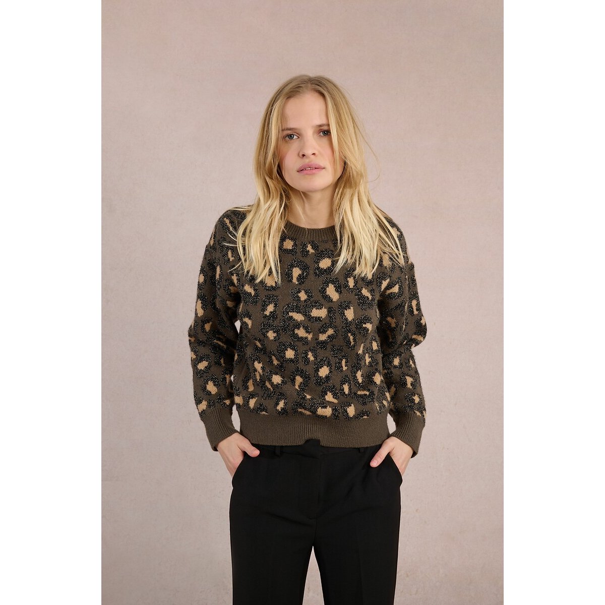 Knitted Leopard Print Jumper leopard print, MOLLY BRACKEN